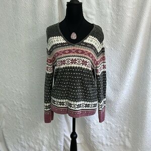KI-KIT Gray  and Pinks Knit Sweater